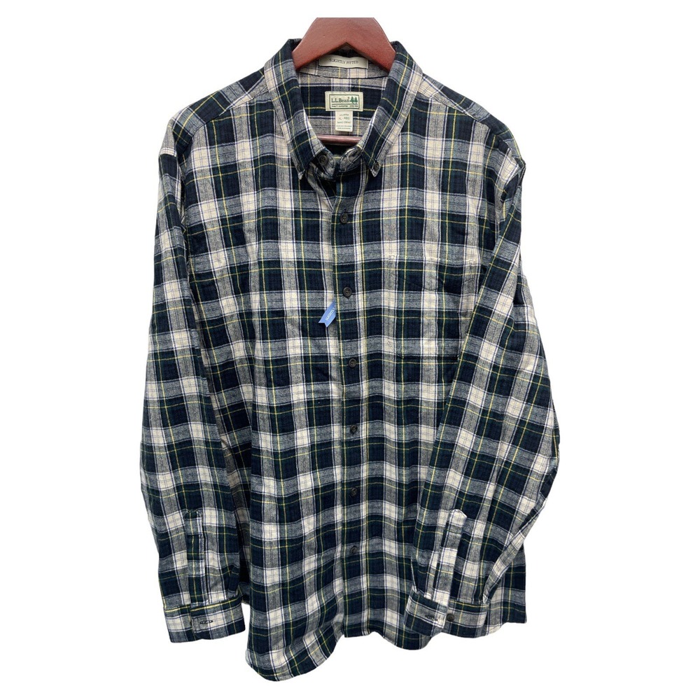 L.L.Bean Mens XL Plaid Button Down Long Sleeve‎ Shirt